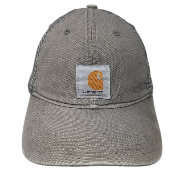 Carhartt Other - Carhartt Snapback Trucker Hat Gray One Size Adjustable Mesh Back Patched Logo